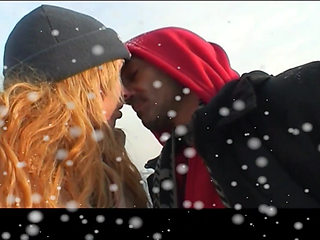 Young MILF Fucked and Creampied in Pussy by Big Hard Cock in the Snow