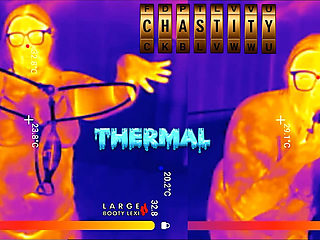 First Time Locked in Chastity Belt! Thick BBW Ass Fingered Deep Then Stuffed with 2 Huge Butt Plugs Thermal POV