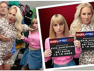 Calvin Brings Evie To The Back Office When He Suspects She Shoplifted Hair Dye - Alexis Malone, Evie Christian And Calvin Hardy