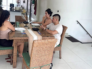 My Boyfriend's Best Friend Fucks Me Hard in Kitchen While His Wife Watches - MaRaSexx Amateur Latina MILF