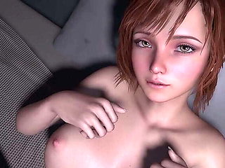 Adorable petite girl with large breasts engaging in intercourse in 3D POV