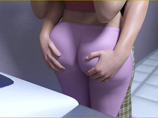 Busty Stepmom Loves My Cock Grinding Her Ass While She Doing Laundry