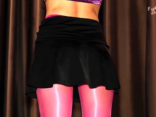 857 Shiny Pink Seamless Pantyhose