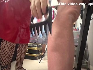 Latex Bubble Gets Flogged And Cained