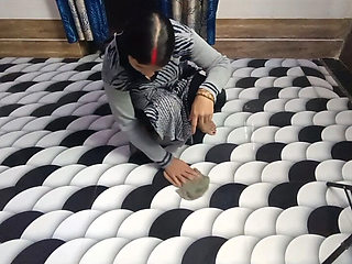 The Beautiful Maid Came to Clean the Room and the Owner Caught Her and Fucked Her.