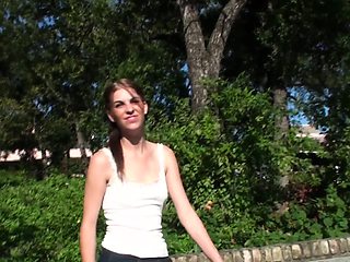 Busty amateur teen outdoor hardcore action with cum