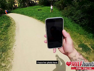 MILF hunter nails Priscilla in the park! (ENGLISH)