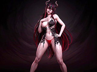 Demon Girl Succubus - Teasing & Touching Herself (hot Anime Hentai)
