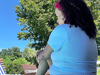 Chubby Latina Big Ass Farting by the Pool Relaxed Summer Gas Vibes