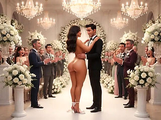 Cuckold Husband Watches Wedding Guests Touch Bride on All Fours – AI Hentai 3D Cartoon