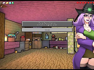 Wedding night fun with a gorgeous bride and some minecraft-style action