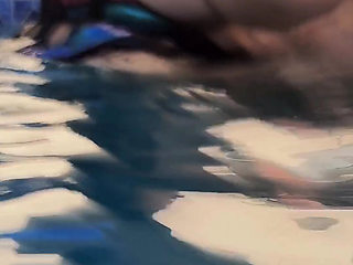 Cuckquean POV - BBW Cuckcake Fucks My Husband in Outdoor Pool While I Film Underwater