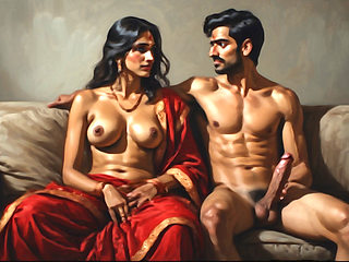 Indian aunty sex with her new neighbour husband watches from behind as she is getting her pussy banged