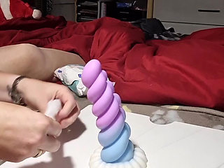 PAWG MILF Rides a Fat Dildo to Stretch Out That Pussy