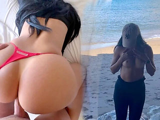 Lilly's Beach Sex Adventure: Perfect Tits & Big Ass Fucked in Public - Amateur Latina 4K