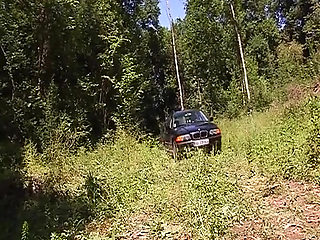 Cum Eating French MILF Pounded in Outdoor Threesome