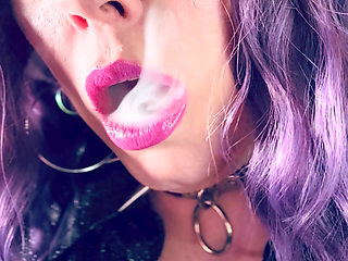 Cute Goth Tina Snua Smoking A Cork 100 Cigarette With Lots Of Dangles - Smoker BBW