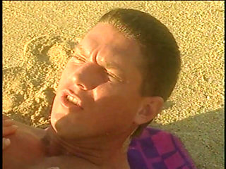 Sex on the Beach for a Young Skinny Brunette with a Big Dick