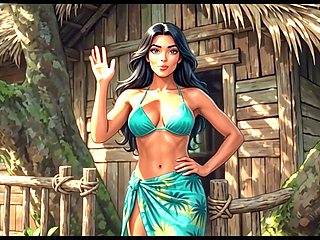 Jungle girl, loud moaning orgasm, jungle