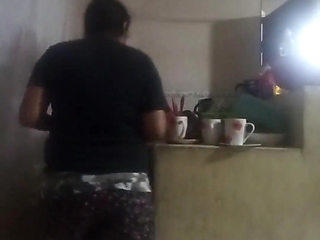 Maid Fucked in the Kitchen (my Wife Almost Found Us Out)