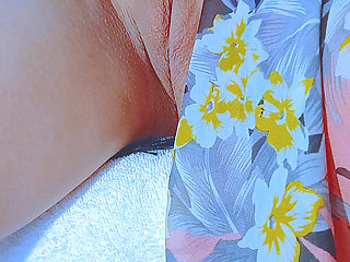 Pink Pussy Latina's Glass Dildo After Beach Day