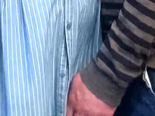 Perv Rubbing Hairy Pussy in Subway
