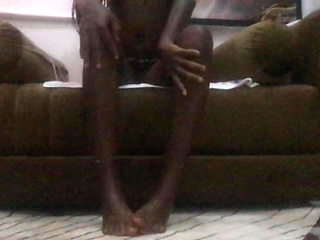 African Ebony Feet Fetish Petite Oiled Teen 18 sitting