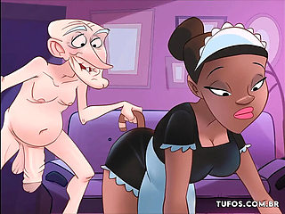 Old Pervert Fucks Hot Maid Aninha and MILF Mistress Hard - Anal, Blowjob, Rough Cartoon Sex