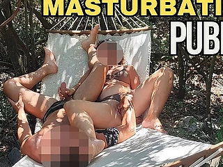 Teacher Squirt! I Caught Her Fingering in the Park, Huge Cumshot on Hammock