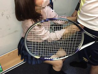 Locker Room filth with Japanese Schoolgirl and Tennis Team Captain