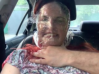 Plastic Wrap Breathplay in Car Outdoor