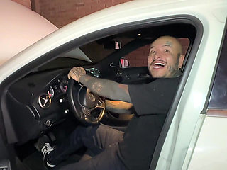 He pays for the repair of the car with a Russian between his huge tits