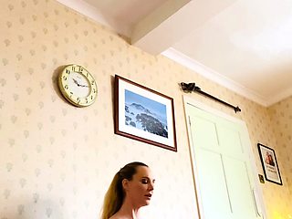 Webcam busty blonde stripped covered by oil anal masturbate