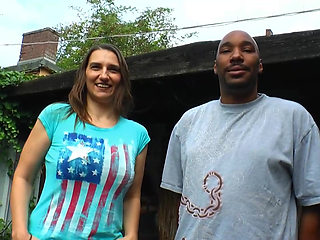 Curvy brunette rides on big black cock to satisfy her wet pussy