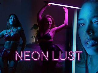 Neon Lust - Lesbian Girls Show Behind the Scenes Footage