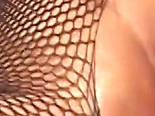 Blonde Babe in Fishnets Takes Deep Anal Pounding