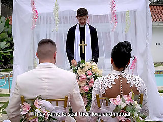 Mariana Martix Wedding Fuck: Busty Latina MILF Takes Big Cock From Priest in Bathroom After Marriage