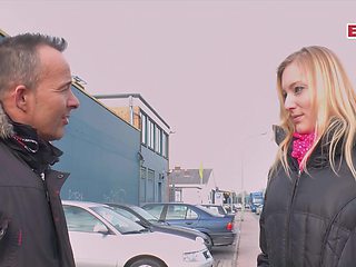 German blonde approached on the street and fucked in the ass