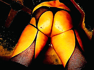 Black sissy cum slut fucks his ass and cums