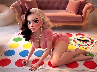 Rich lady Crystal invited to have fun Twister and was humped by a stranger