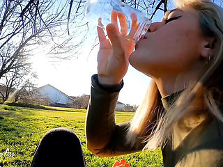 April BigAss Drinks Piss on Street in Real Outdoor Risk