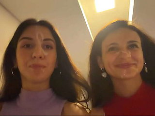 Katty West & Kate Rich: Neighbors Ask for Facial Cum Walk in Public - Amateur Brunette POV