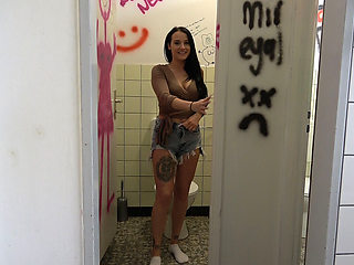 Awesome! Masturbating in the Station Toilet!