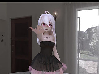 [mmd] 弱音chocolate Cream Black Stockings; Dress; Butt Plug; Anal Beads; Erotic Tattoos