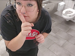 Trying to masterbate in public bathroom