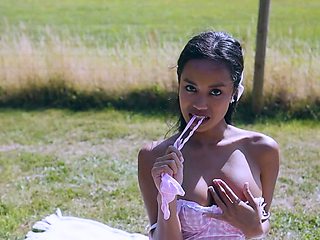 Putri Cinta Go On Picnic Naked Showing Her Round Boobs and