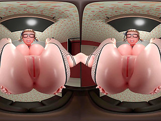 Guestoy - VR Edition. Final trailer (released). Busty alt teen with glasses facesitting and spitting. POV.
