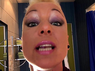 Big ass blonde with short hair gets her round butt pounded