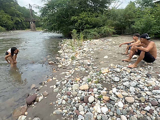 Pair of young strangers meet in an open field and end up in a rich anal threesome.