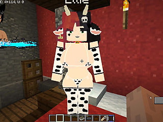 Minecraft Jenny Mod Fapcraft - Ellie, a Goth Dommy Stepmommy with a Cow Bikini and Tasty Milkers
